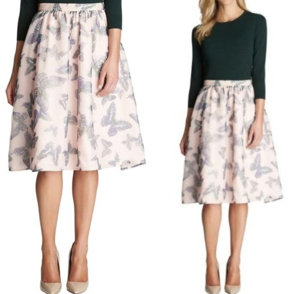 CeCe by Cynthina Steffe Tulle Pink Butterfly Full Skirt Womens Sz 2